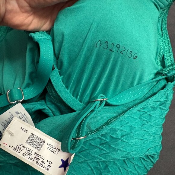 Lands' End Texture Underwire Wrap Tankini Swimsuit Top - Size: 4 Long -NWT - Picture 5 of 12